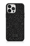 Siyah Taşlı Premium Silikon Telefon Kılıfı | UV Baskı